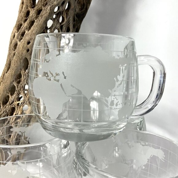 Set of 4 Vintage NESTLE Nescafe Old World Map Coffee Cups - Picture 3 of 5